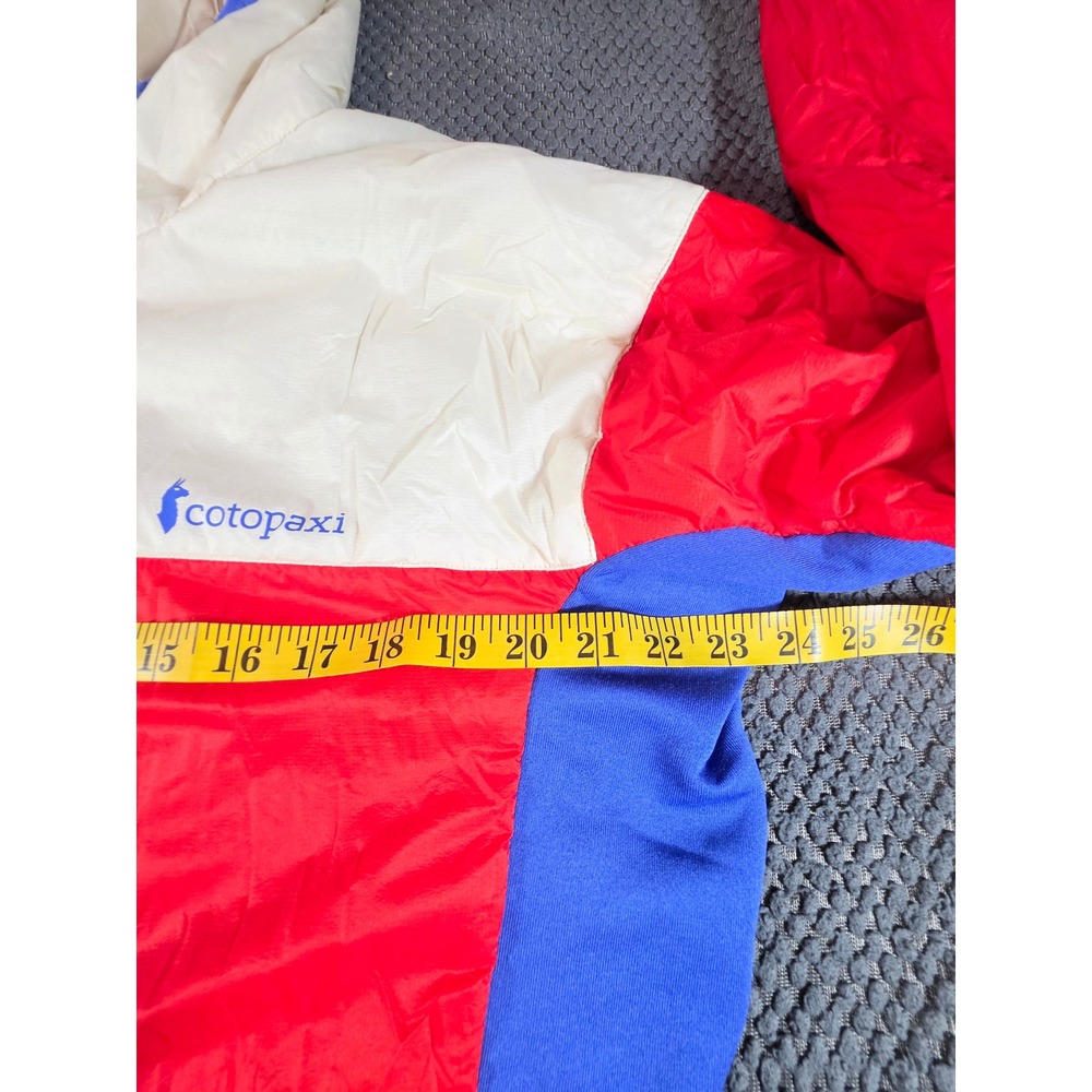 Cotopaxi Pacaya Insulated Hooded Jacket Mens Medium Colorblock Red Blue Cream - Picture 6 of 13